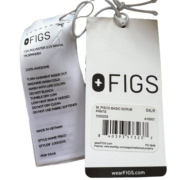 Figs Pisco Basic Scrub pants mens 5XL khaki beige drawstring elastic waist - Picture 3 of 5